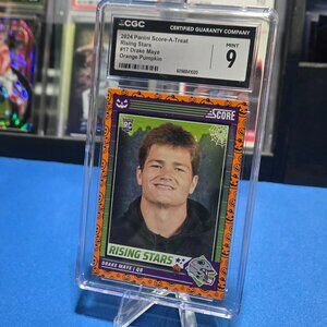 2024 Panini Score-a-Treat Rising Stars #17 Drake Maye (RC) Orange Pumpkins